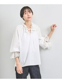 【SALE／60%OFF】レースプリーツ フリル ブラウス UNITED ARROWS ユナイテッドアローズ トップス シャツ・ブラウス ネイビー ホワイト【RBA_E】【送料無料】[Rakuten Fashion]
