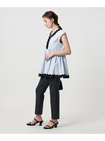タックプリーツフリル Vネックノースリーブブラウス - UVカット 接触冷感 吸水速乾 ウォッシャブル - UNITED ARROWS ユナイテッドアローズ トップス シャツ・ブラウス ブルー ホワイト ブラック【送料無料】[Rakuten Fashion]