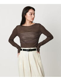 ＜MARW UNITED ARROWS＞サイドギャザー シアー カットソー MARW UNITED ARROWS ユナイテッドアローズ トップス カットソー・Tシャツ ブラック ホワイト ブラウン【送料無料】[Rakuten Fashion]