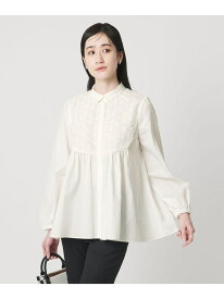 コンビ ギャザー ブラウス UNITED ARROWS ユナイテッドアローズ トップス シャツ・ブラウス ホワイト ブラック ネイビー【送料無料】[Rakuten Fashion]