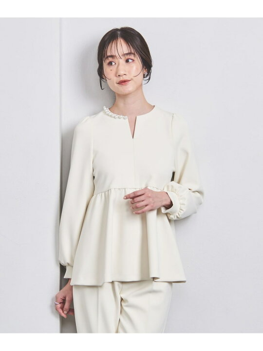 楽天市場】【SALE／70%OFF】SPONGY パールモチーフ ペプラム ブラウス 