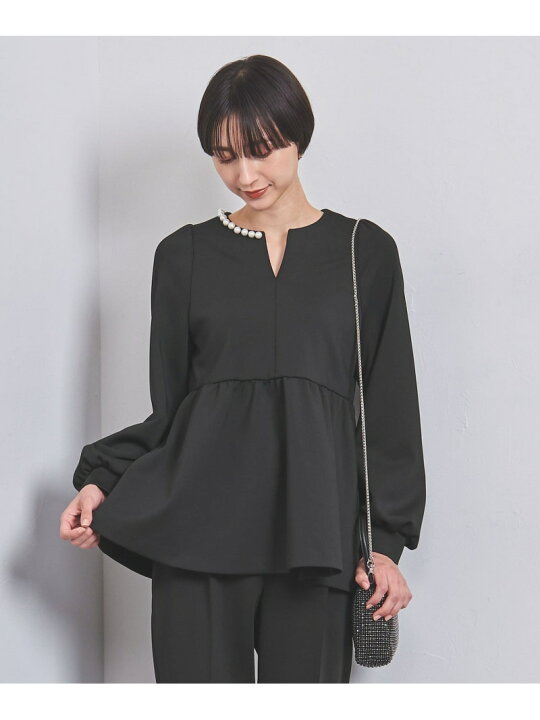 楽天市場】【SALE／70%OFF】SPONGY パールモチーフ ペプラム ブラウス 