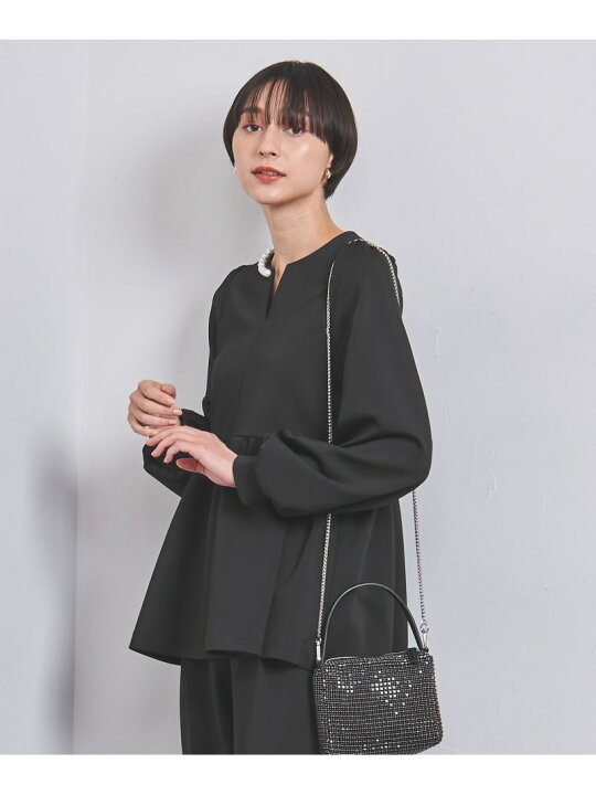 楽天市場】【SALE／70%OFF】SPONGY パールモチーフ ペプラム ブラウス 