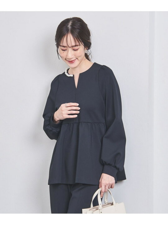 楽天市場】【SALE／70%OFF】SPONGY パールモチーフ ペプラム ブラウス 