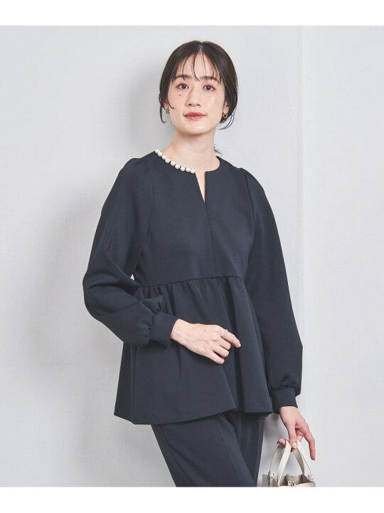 楽天市場】【SALE／70%OFF】SPONGY パールモチーフ ペプラム ブラウス 