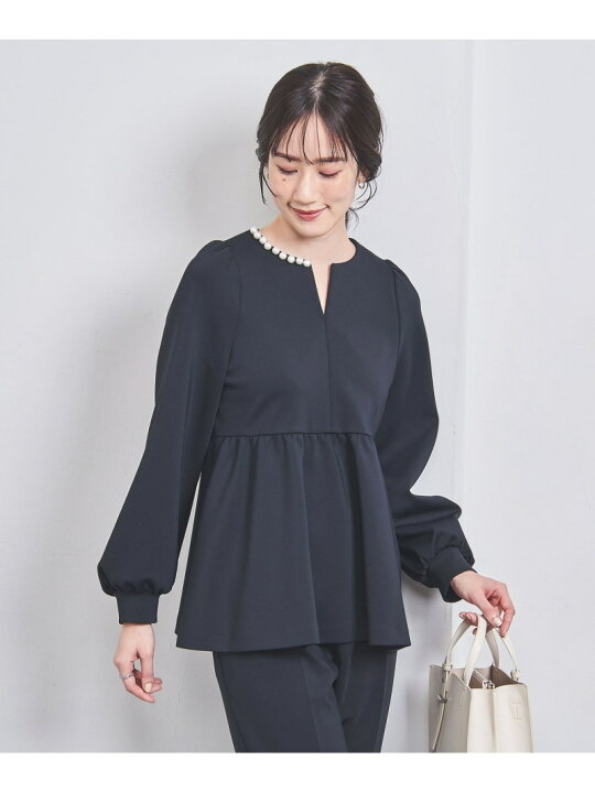 楽天市場】【SALE／70%OFF】SPONGY パールモチーフ ペプラム ブラウス