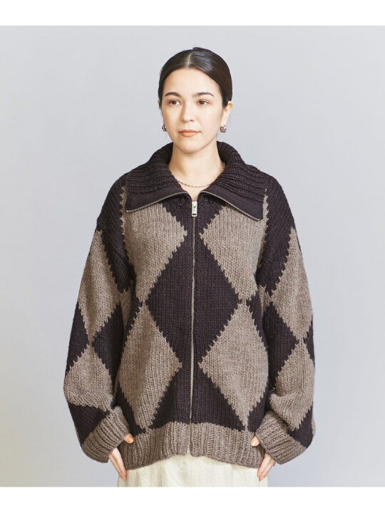 楽天市場】【SALE／80%OFF】ダイヤジャカード ジップニット  