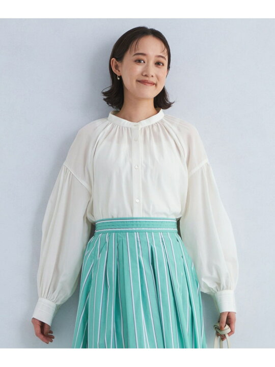 楽天市場】【SALE／50%OFF】バンドカラー ギャザー ブラウス UNITED 