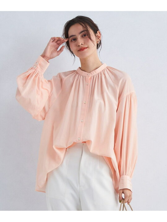 楽天市場】【SALE／50%OFF】バンドカラー ギャザー ブラウス UNITED 