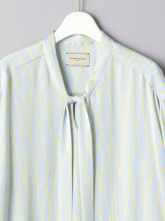 楽天市場】【SALE／70%OFF】UBC ラインプリント ボウタイブラウス 