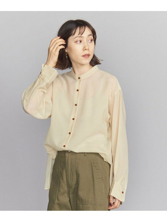 楽天市場】【SALE／75%OFF】ポリエステル バンドカラーシアーシャツ 