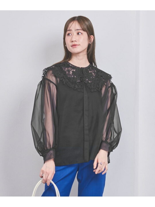 楽天市場】【SALE／80%OFF】レースカラー オーガンジー ブラウス 