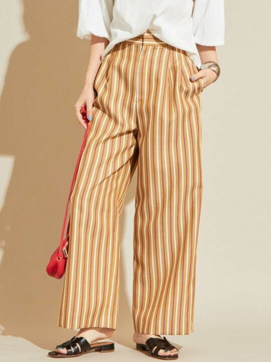 楽天市場】【SALE／78%OFF】BYマルチストライプ2タックワイドパンツ 