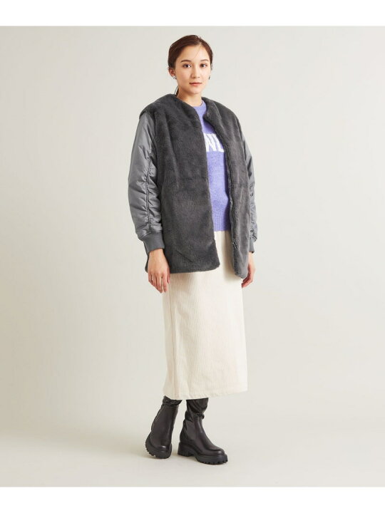 楽天市場】【SALE／70%OFF】フェイクファー*ナイロン コンビブルゾン 