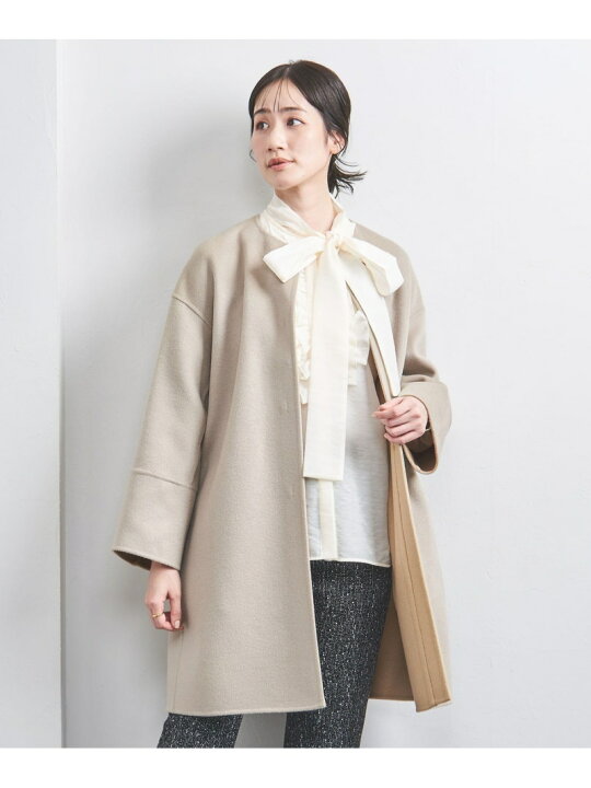 楽天市場】【SALE／80%OFF】カシミヤ リバー ノーカラーコート UNITED 