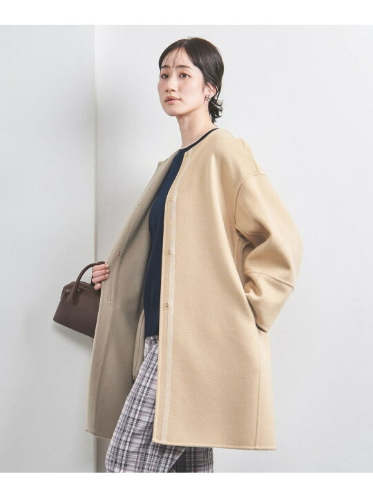 楽天市場】【SALE／80%OFF】カシミヤ リバー ノーカラーコート UNITED 