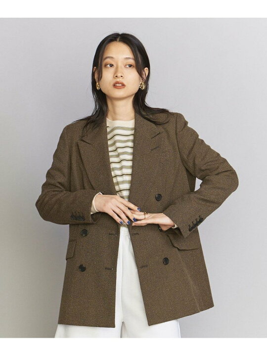 楽天市場】【SALE／70%OFF】ツイード ダブル テーラードジャケット 