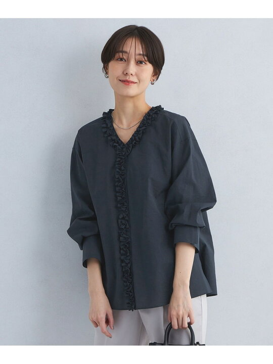 楽天市場】【SALE／50%OFF】タックフリル Vネック ブラウス UNITED 