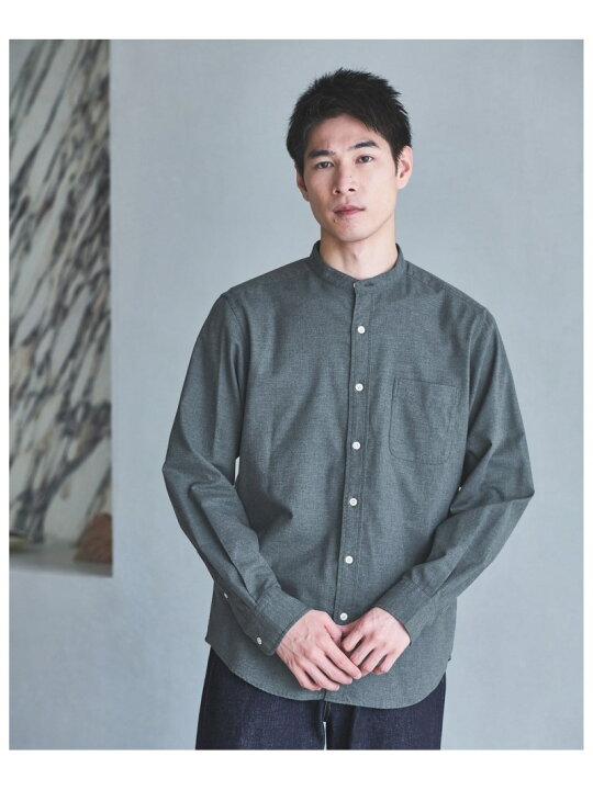 楽天市場】【SALE／50%OFF】ナチュラルフィット バンドカラー シャツ 