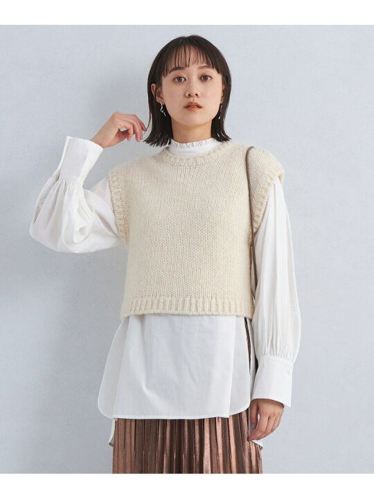 楽天市場】【SALE／50%OFF】ニット ベスト&フリルネック ブラウス 
