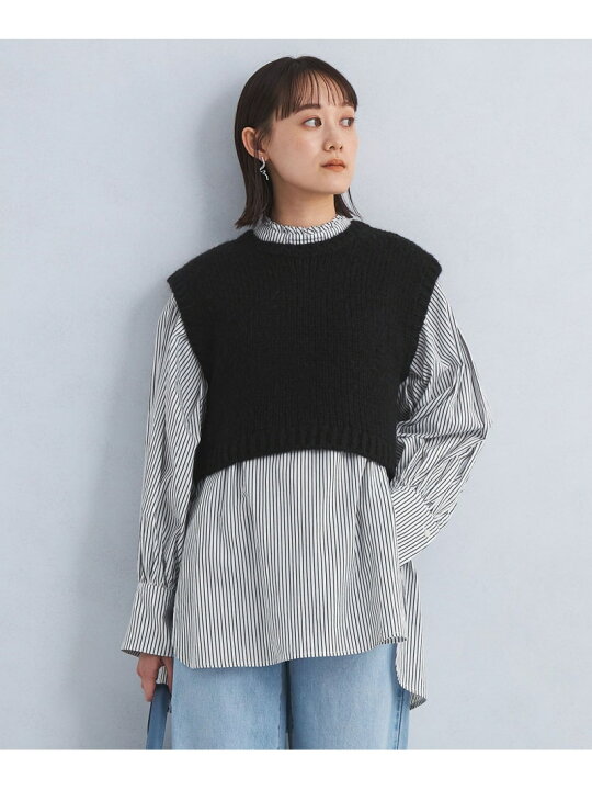 楽天市場】【SALE／50%OFF】ニット ベスト&フリルネック ブラウス 