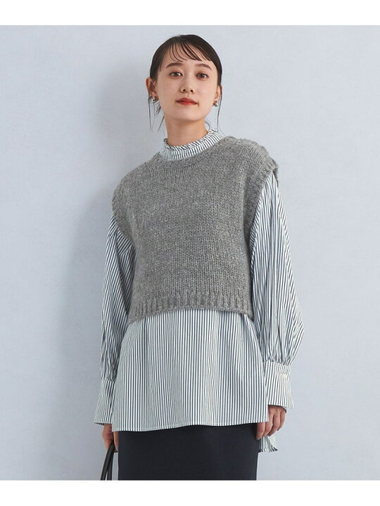 楽天市場】【SALE／50%OFF】ニット ベスト&フリルネック ブラウス 
