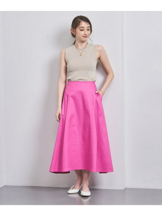 楽天市場】【SALE／80%OFF】リネン/ポリエステル フレアスカート 