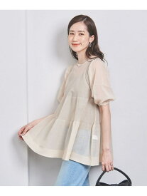 【SALE／30%OFF】シアー ティアード パフスリーブニット UNITED ARROWS ユナイテッドアローズ アウトレット トップス ニット ベージュ ブラック ネイビー【RBA_E】【送料無料】[Rakuten Fashion]