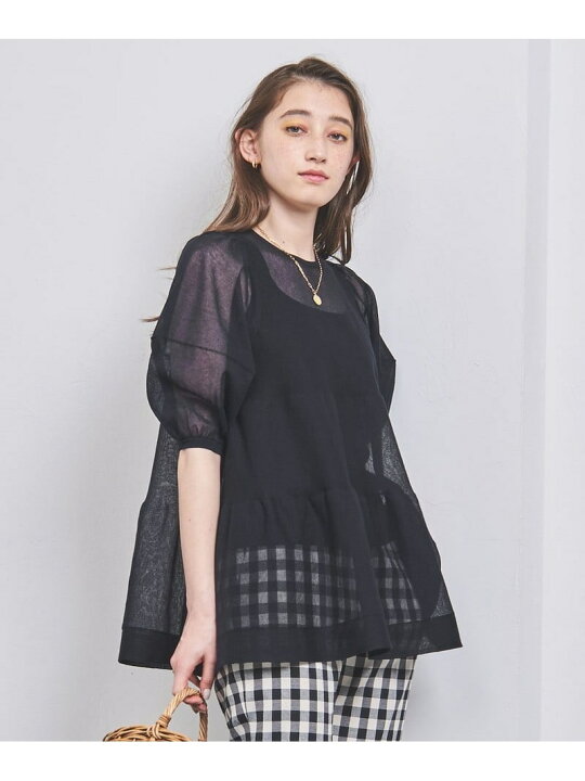 楽天市場】【SALE／70%OFF】シアー ティアード パフスリーブニット 
