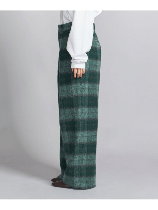楽天市場】【SALE／70%OFF】チェック タック ワイドパンツ/オリーブ 