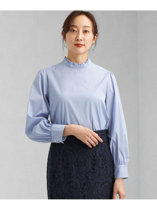 楽天市場】【SALE／70%OFF】ブロード スタンド フリル ネック ブラウス 