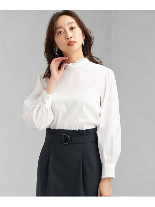 楽天市場】【SALE／70%OFF】ブロード スタンド フリル ネック ブラウス 