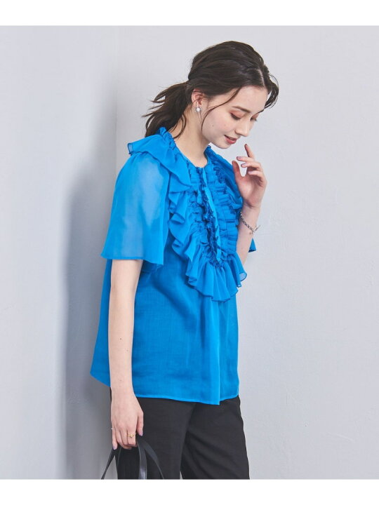 楽天市場】【SALE／70%OFF】LUXURY オーガンジー フリル ブラウス 