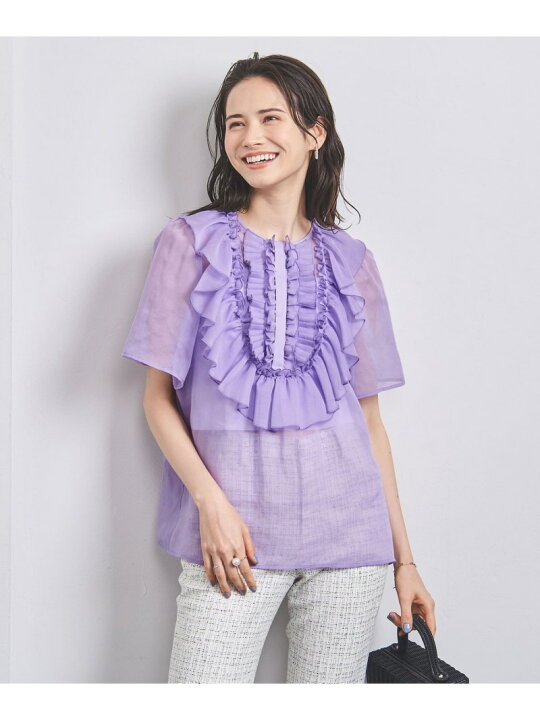 楽天市場】【SALE／70%OFF】LUXURY オーガンジー フリル ブラウス 