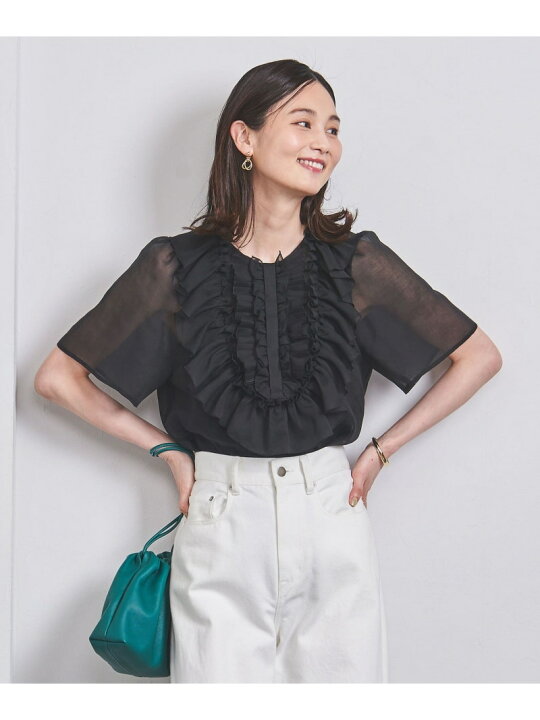 楽天市場】【SALE／70%OFF】LUXURY オーガンジー フリル ブラウス 