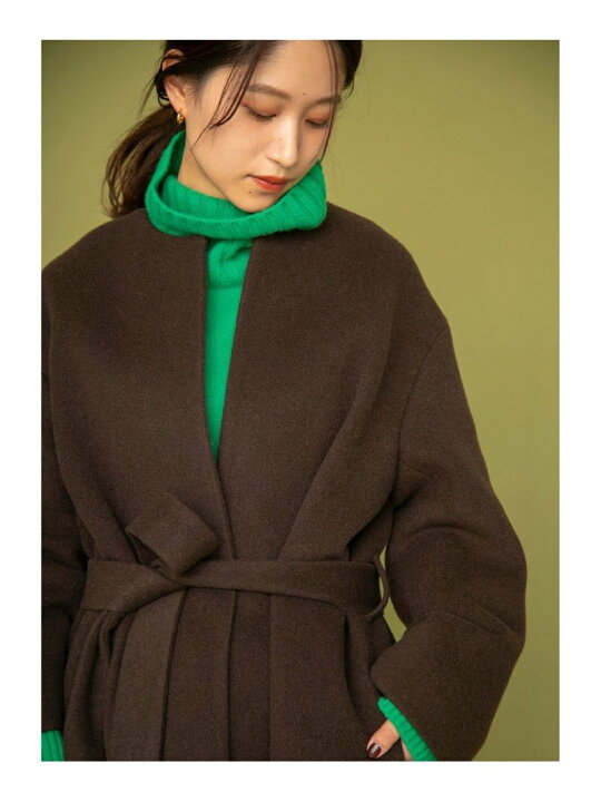楽天市場】【SALE／50%OFF】BY MANTECOノーカラーベルトロングコート 