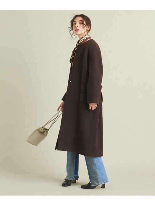 楽天市場】【SALE／50%OFF】BY MANTECOノーカラーベルトロングコート 