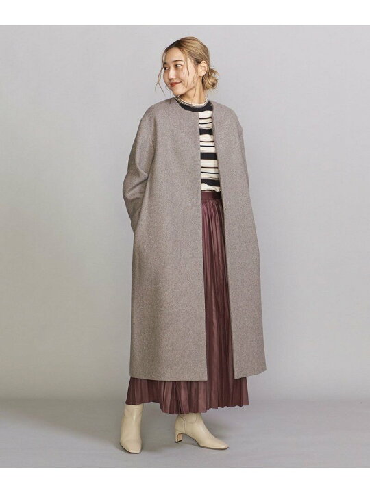 楽天市場】【SALE／50%OFF】BY MANTECOノーカラーベルトロングコート 