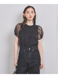 【SALE／40%OFF】オーガンジー ミニパフ ショートスリーブ ブラウス UNITED ARROWS ユナイテッドアローズ アウトレット トップス カットソー・Tシャツ ホワイト ネイビー【RBA_E】【送料無料】[Rakuten Fashion]