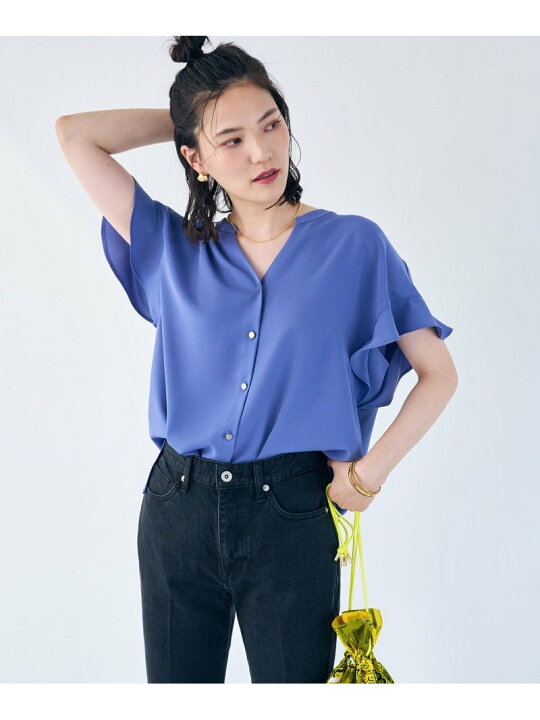 楽天市場】【SALE／50%OFF】スキッパー フレア スリーブ ブラウス 