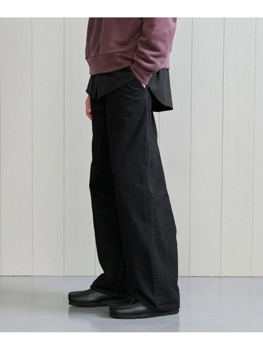 楽天市場】【SALE／70%OFF】＜H＞ブラックデニム 1プリーツ バギー 