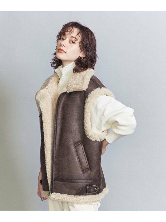 楽天市場】【SALE／60%OFF】ボア B-3ビッグベスト BEAUTY&YOUTH UNITED