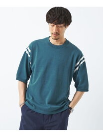 【SALE／50%OFF】ライン クルーネック 5分袖 Tシャツ UNITED ARROWS green label relaxing ユナイテッドアローズ アウトレット トップス ニット ブルー ホワイト【RBA_E】[Rakuten Fashion]