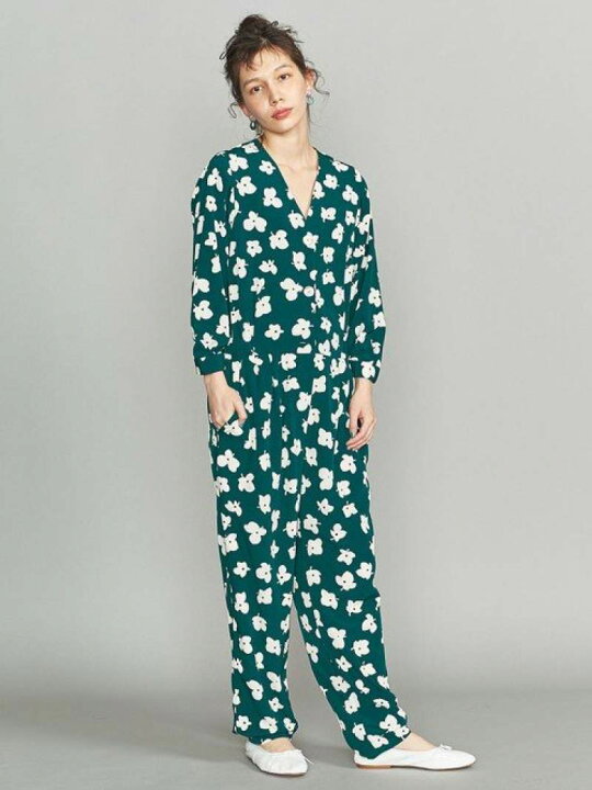 楽天市場】【SALE／85%OFF】BYレトロフラワーVネックジャンプスーツ 