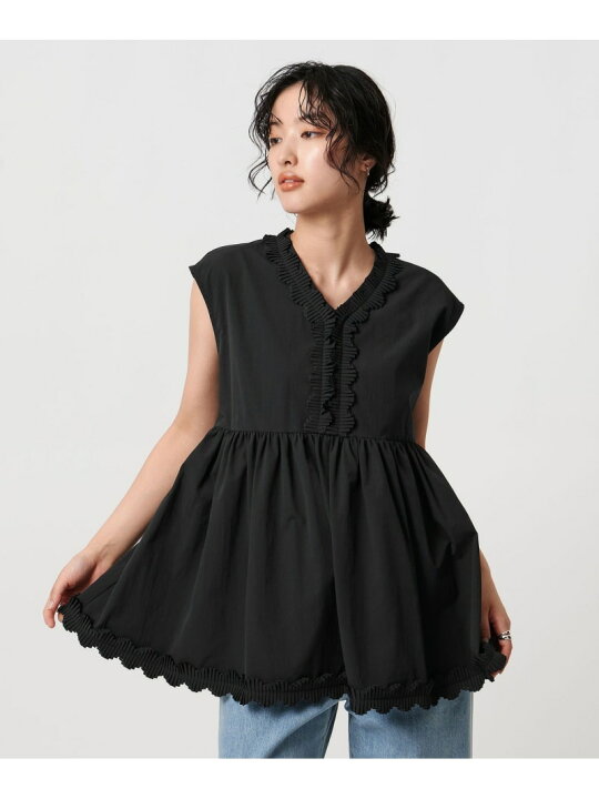 楽天市場】【SALE／40%OFF】タックプリーツフリル Vネックノースリーブ 