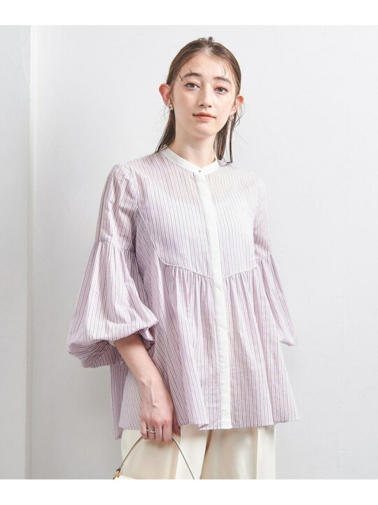 楽天市場】【SALE／80%OFF】ストライプ バルーンスリーブ ブラウス 