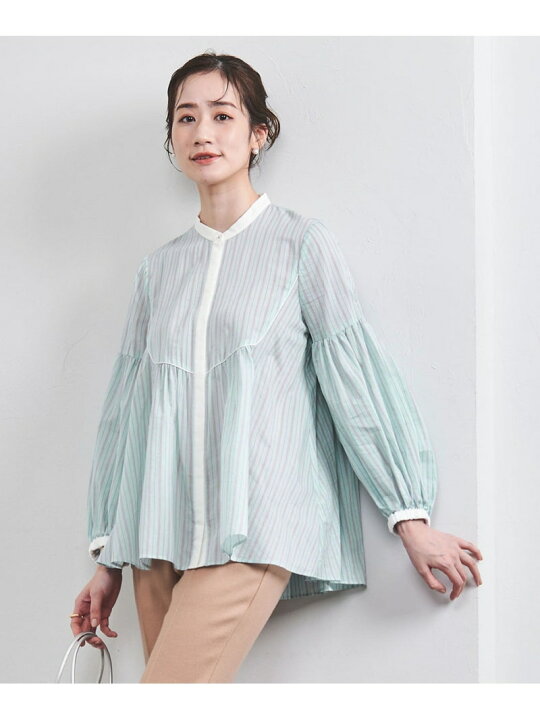 楽天市場】【SALE／80%OFF】ストライプ バルーンスリーブ ブラウス 