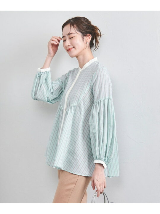 楽天市場】【SALE／80%OFF】ストライプ バルーンスリーブ ブラウス 