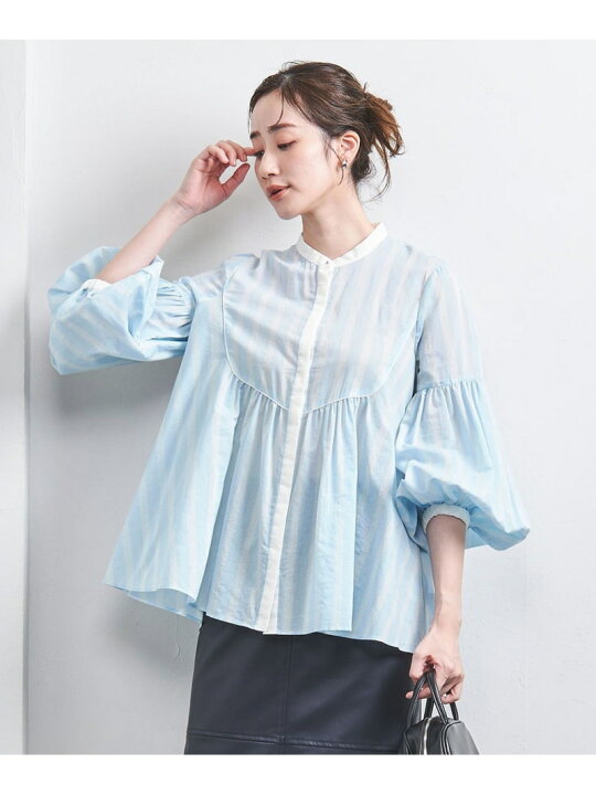 楽天市場】【SALE／80%OFF】ストライプ バルーンスリーブ ブラウス 