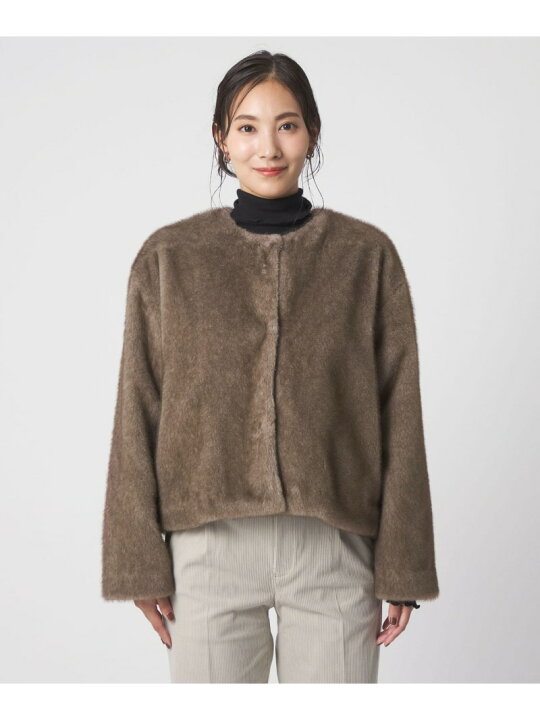 楽天市場】【SALE／30%OFF】フェイクファー ノーカラーブルゾン ＜A 